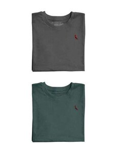 Kit 2 Camisetas Brasa Verde e Preto Stoned Reserva Mini Preto/Verde
