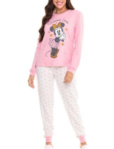 Disney Pijama Feminino Longo Minnie Mouse 26.03.0053 Rosa-Off-White