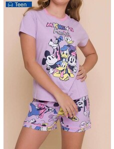 Disney Pijama Infantil Menina Curto Mickey Mouse 50.03.0034 Lilás