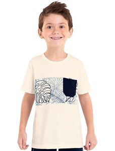 Rovi Kids Camiseta Juvenil Masculina Meia Malha Bege