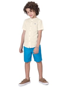 Trick Nick Conjunto Infantil Camisa com Bermuda Bege
