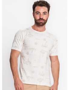 Diametro Camiseta Masculina Estampada Bege