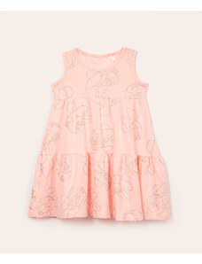 C&A vestido de algodão infantil minnie com brilho rosa