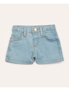 C&A short jeans infantil com bolsos azul claro