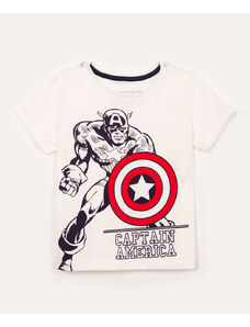 C&A camiseta de algodão capitão américa manga curta branca