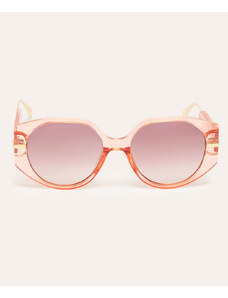 C&A óculos de sol oval clear rosa