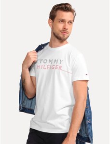 Camiseta Tommy Hilfiger Masculina 3D Large Corp Logo Branca