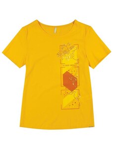 Cativa T-Shirt Estampada com Lantejoulas Amarelo