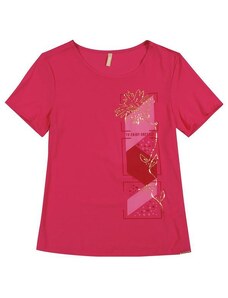 Cativa T-Shirt Estampada com Lantejoulas Rosa