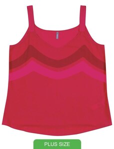 Cativa Plus Size Blusa de Alça com Estampa Rosa