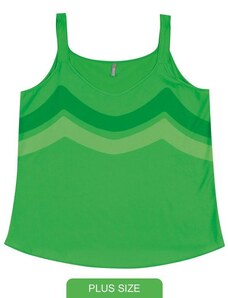 Cativa Plus Size Blusa de Alça com Estampa Verde
