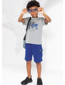 Cativa Kids Conjunto Infantil Camiseta e Bermuda Cinza