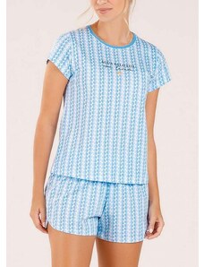 Pijama Feminino Curto Cor com Amor 13690 Azul