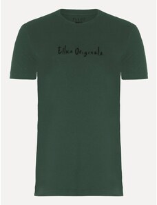 Camiseta Ellus Masculina Cotton Fine Originals Blue Logo Verde Escuro