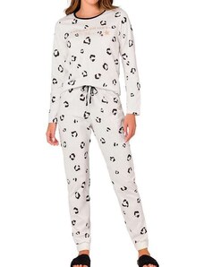Pijama Feminino Longo Espaço Pijama 41281 Off-White