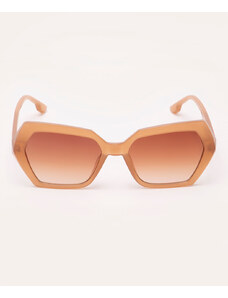 C&A óculos de sol quadrado caramelo
