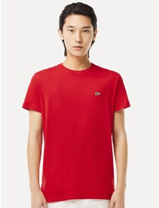 Camiseta Lacoste Masculina Jersey Pima Cotton Maroon Vermelha
