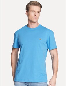 Camiseta Lacoste Masculina Classic Pima Cotton Logo Azul Turquesa