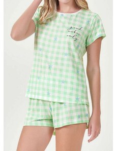 Pijama Feminino Curto Espaço Pijama 4010002 Verde