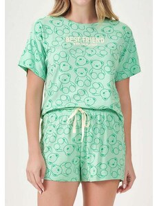 Pijama Feminino Curto Espaço Pijama 4010019 Verde