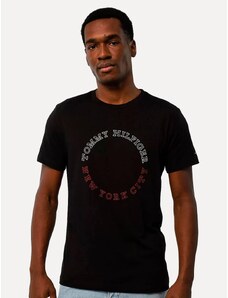 Camiseta Tommy Hilfiger Masculina Monotype Roundle Logo Preta