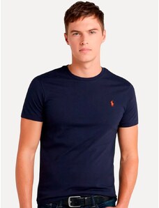 Polo Ralph Lauren Camiseta Ralph Lauren Masculina Custom Fit Orange Azul Marinho