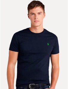 Polo Ralph Lauren Camiseta Ralph Lauren Masculina Custom Slim Fit Green Icon Azul Marinho