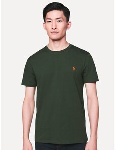 Polo Ralph Lauren Camiseta Ralph Lauren Masculina Custom Slim Fit Orange Icon Verde Escuro