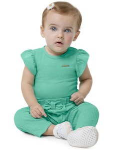 Carinhoso Body Infantil em Cotton Menina Verde