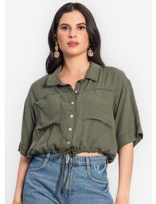 Endless Camisa Feminina com Bolso Verde