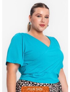 Secret Glam Blusa Feminina Plus Size Transpassada Verde