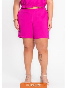 Secret Glam Shorts Feminino Plus Size Crepe Light Rosa