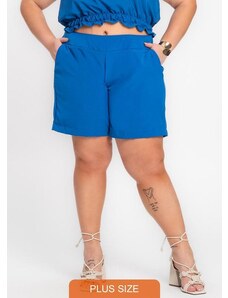 Secret Glam Shorts Feminino Plus Size Crepe Light Azul