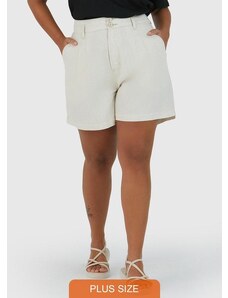 Malwee Shorts Alfaiataria Feminino Off White