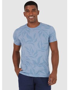 Malwee Camiseta Slim Masculina Azul Claro