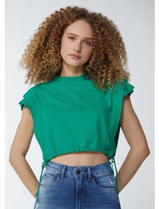 Enfim Blusa Cropped com Amarração Feminina Verde