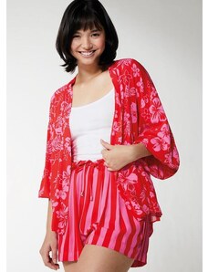 Enfim Kimono Amplo Feminino Vermelho
