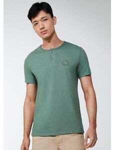 Enfim Camiseta Bordado Linho Masculina Verde Menta