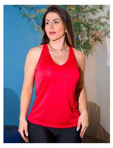 Fitmoda Camiseta Regata Feminina para Academia em Dry Fit Vermelho