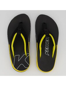 Chinelo Kenner X-Gel Confort Preto e Amarelo