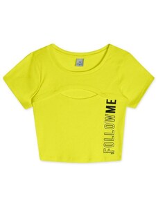 Hapier Blusa Cropped Juvenil Feminina Amarelo