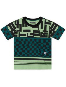 Tigor Camiseta Xadrez Grid Bebê Masculina Verde