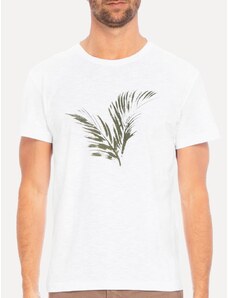 Camiseta Osklen Masculina Regular Rough Leaves Flamê Branca