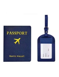 Lefauve Porta Passaporte com Tag Azul Marinho