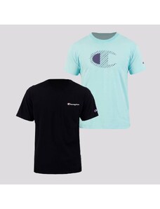 Kit de 2 Camisetas Champion Preta e Azul