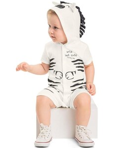 Quimby Macaquinho Zebra Bebê Unissex Off White