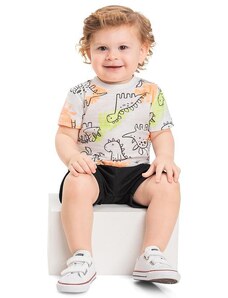 Quimby Conjunto Bebê com Camiseta e Bermuda Branco
