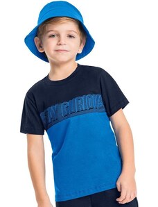 Quimby Camiseta Stay Curious Infantil Azul Marinho