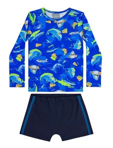 Quimby Conjunto de Praia Camiseta e Sunga Azul