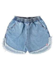 Gloss Short Mullet em Jeans Infantil Azul